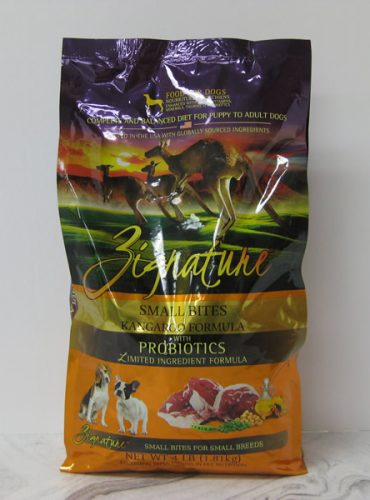 Zignature Small Bites Kangaroo Formula Dry Dog Food Telling Tails Pet Supplies Chelmsford Ontario