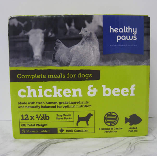 Healthy Paws Complete Diet For Dogs Chicken Beef Frozen Pet Food Telling Tails Pet Supplies Chelmsford Ontario