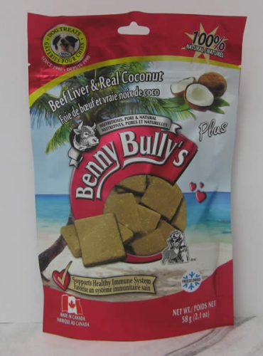 Benny Bullys Beef Liver Real Coconut Dog Treats Pet Food Telling Tails Pet Supplies Chelmsford Ontario