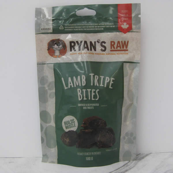 Ryans Raw Lamb Tripe Bites Dog Treats Pet Food Telling Tails Pet Supplies Chelmsford Ontario